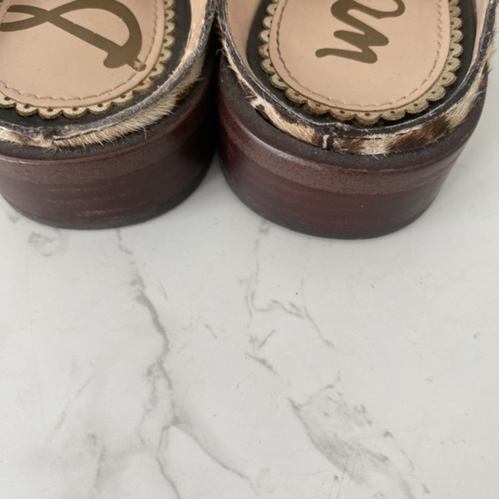 Sam Edelman Anthropologie Lewellyn‎ Slides Sz 6 Haircalf Low Heel Mules Western - Picture 5 of 11